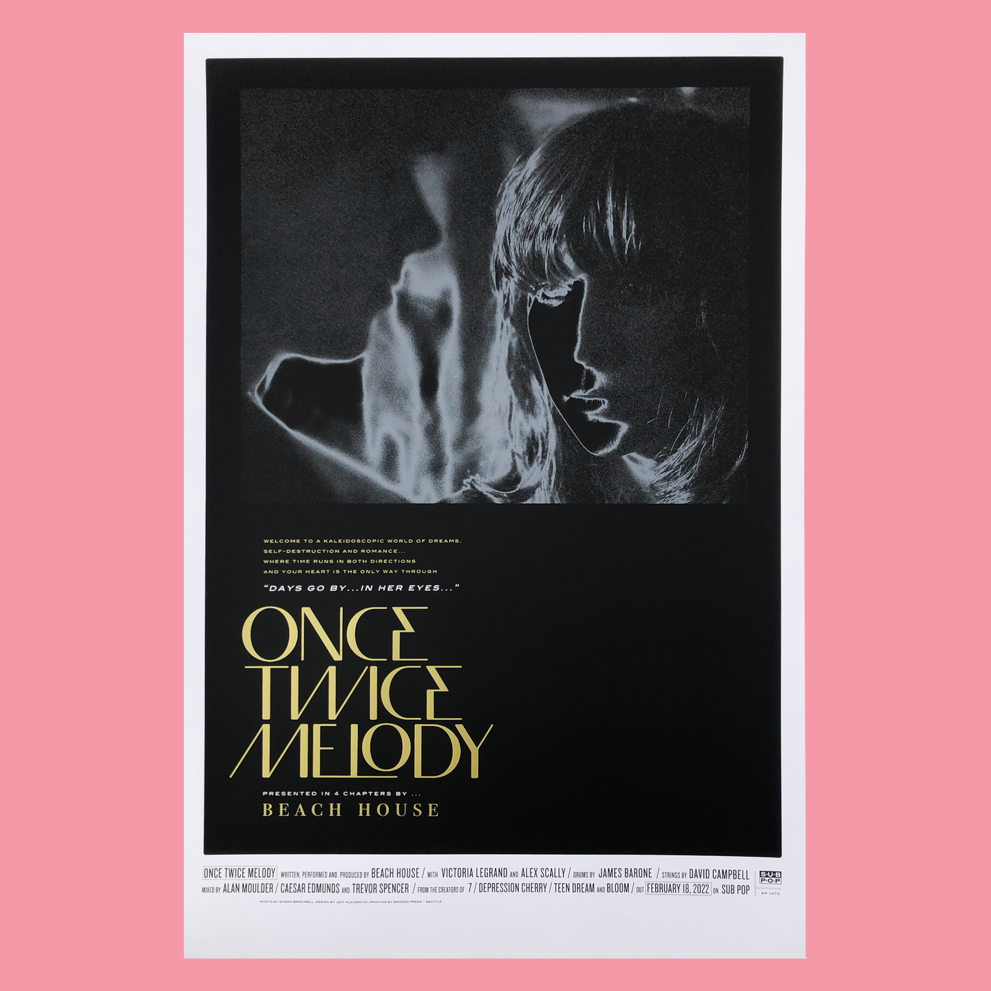 Once Twice Melody Black and White Silk Screen Limited Edition Poster