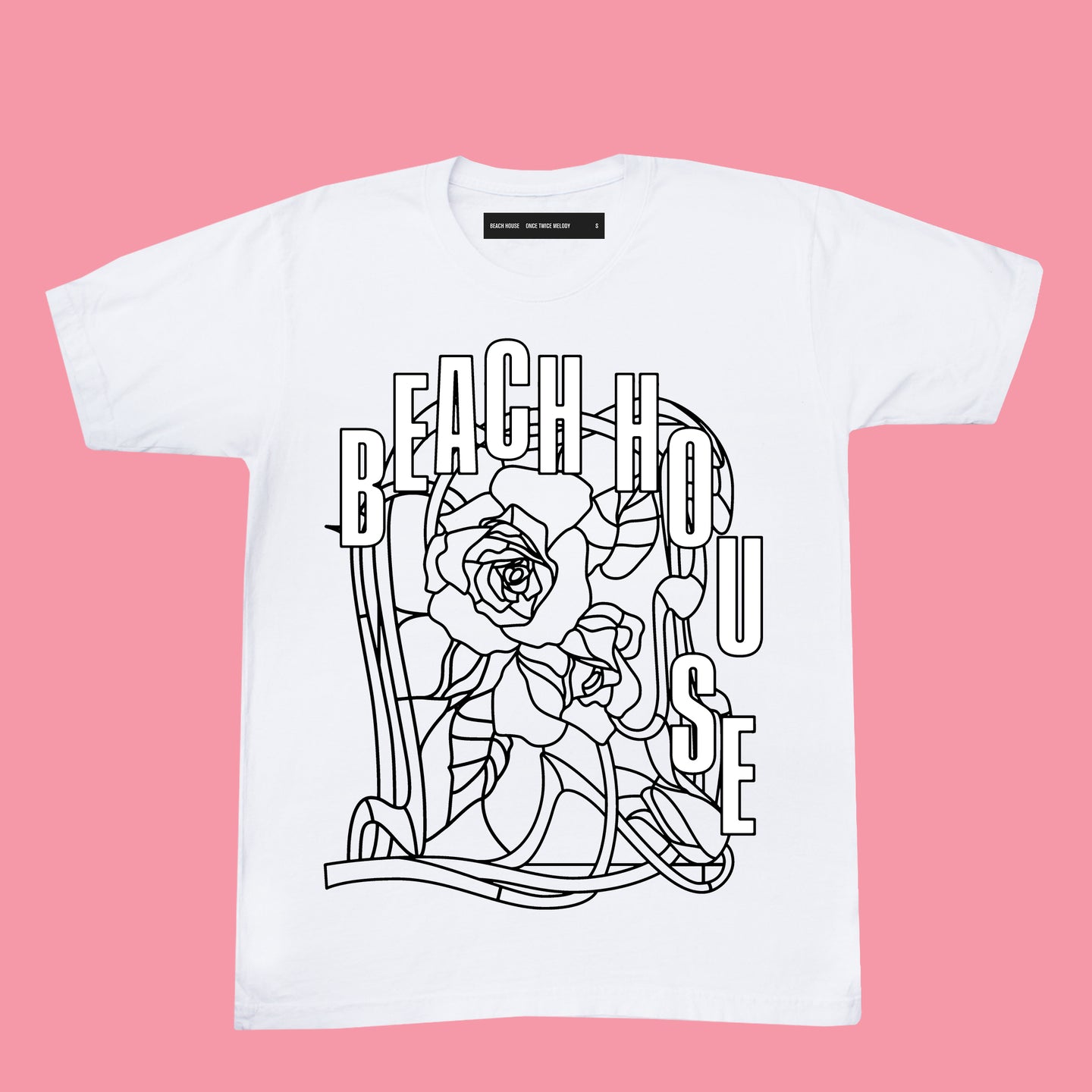 Rose Stained Glass White T-Shirt