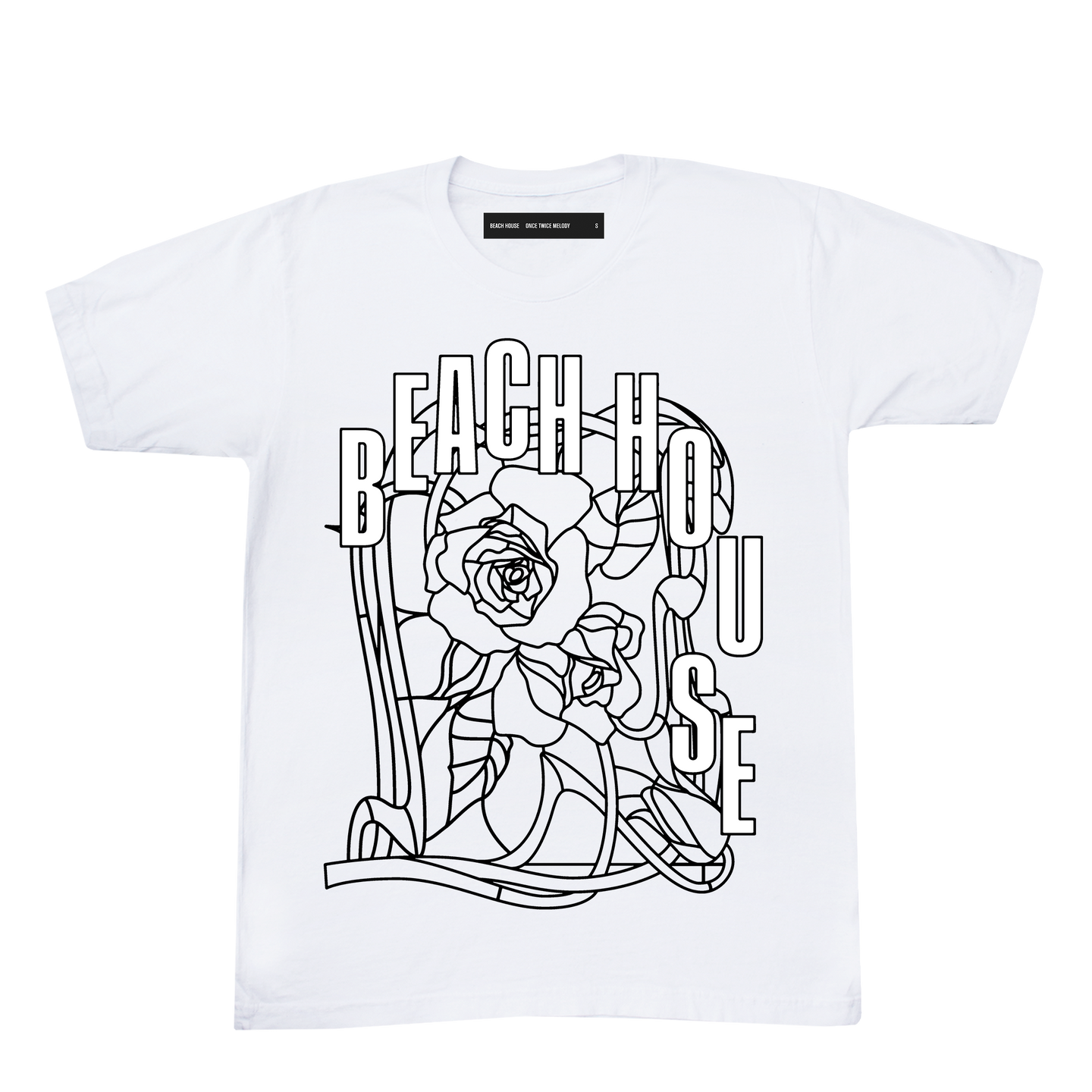 Rose Stained Glass White T-Shirt BEACH HOUSE Rose Stained Glass White T-Shirt BEACH HOUSE
